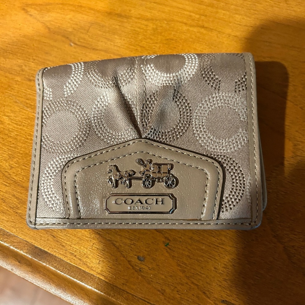 Vintage canvas Coach handbag and matching wallet